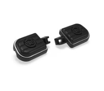 Black Deluxe Pillion Footpegs for Royal Enfield Bullet 650