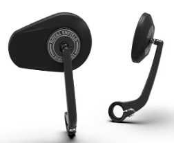 Black Tappered Bar End Mirrors for Royal Enfield Bullet 650