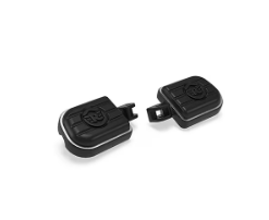 Black Deluxe Pillion Footpegs for Royal Enfield Classic 650