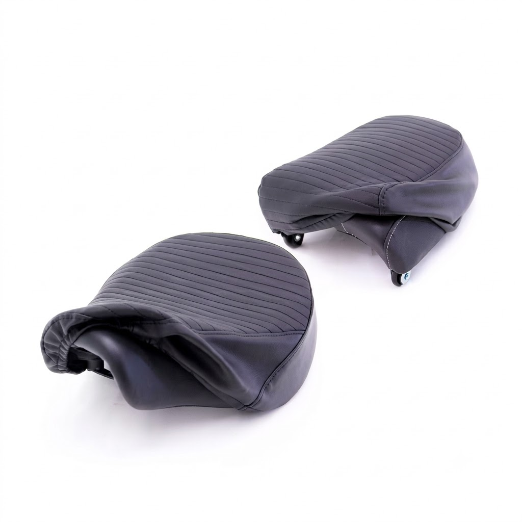 Black Pleated Seat Cover for Royal Enfield Meteor 350