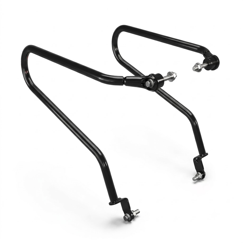 Black Soft Pannier Rails for Royal Enfield Meteor 350