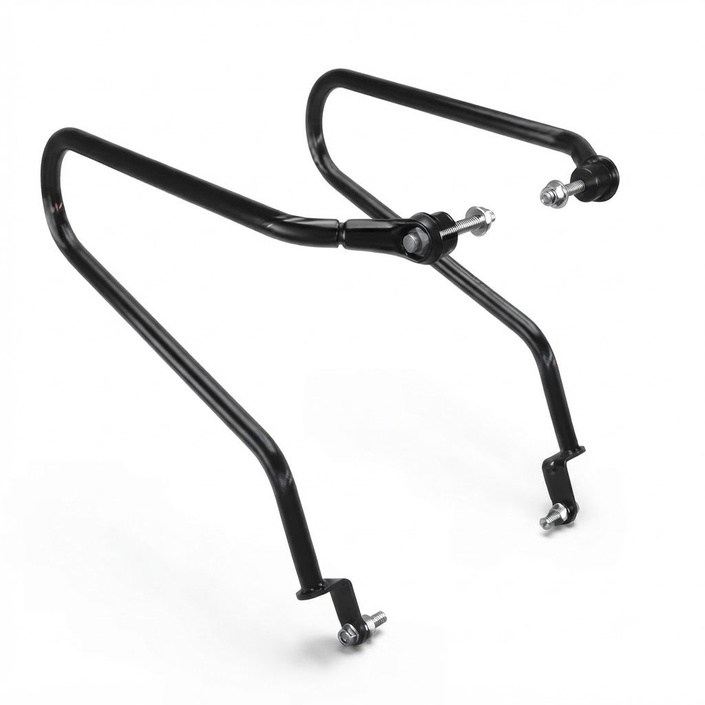 Black soft Pannier Rails for Royal Enfield Meteor 350