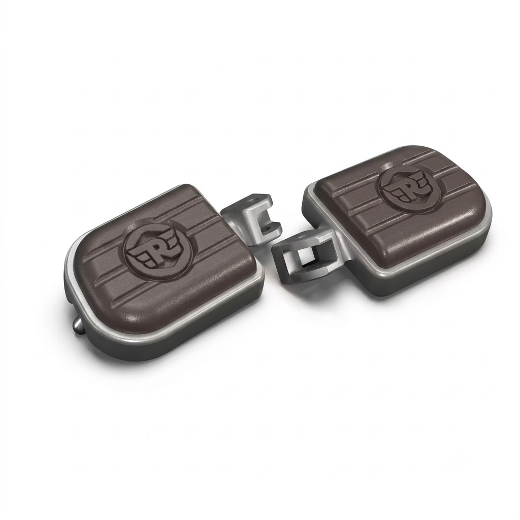 Brown And Silver Deluxe Footpegs for Royal Enfield Meteor 350