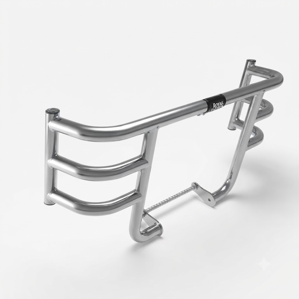 Silver airfly Evo Engine Guard for Royal Enfield Meteor 350