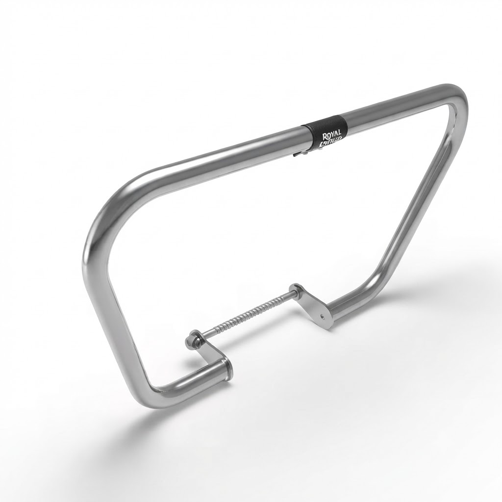 Silver trapezium engine guard for Royal Enfield Meteor 350