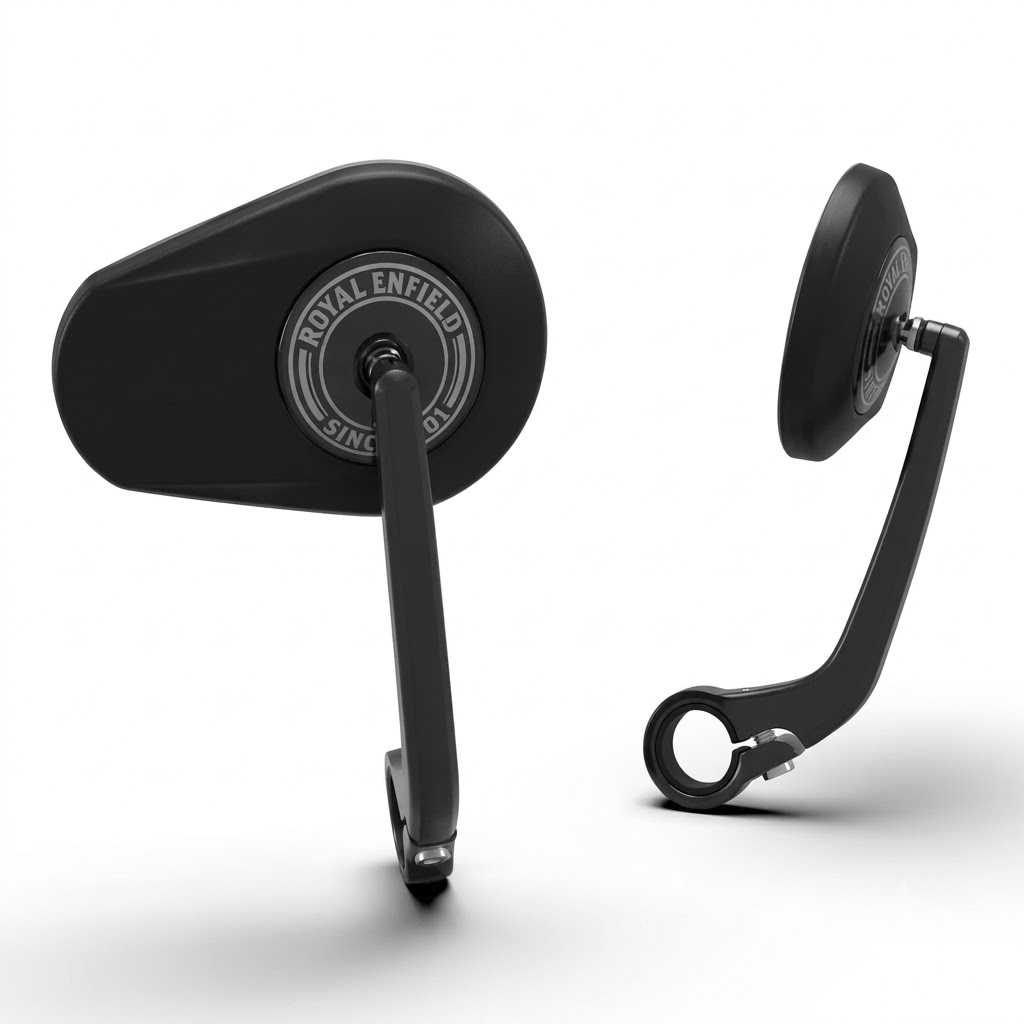 Black tappered bar end mirrors for Royal Enfield NEW BULLET 350