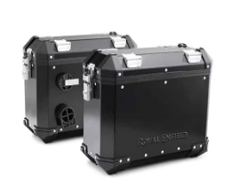 Black Adventure Panniers for Royal Enfield Scram 411