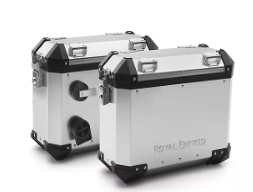 Silver Adventure Panniers for Royal Enfield Scram 411